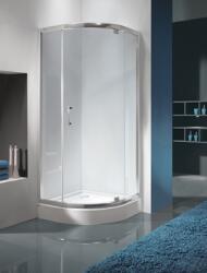 Sanplast Sanplast KP1DJa/TX5b íves nyílóajtós zuhanykabin, 80x80, W0 üveg Fehér profil (KP1DJa/TX5b-80 bi Wo)