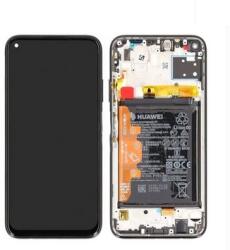 Huawei P40 Lite 4G Előlap keret+LCD Kijelző+Érintőüveg+Akkumulátor, Fehér, Breathing Crystal (02353KFV) Service pack