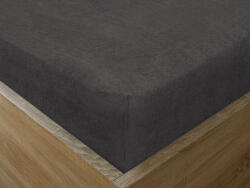 Goldea cearceafuri de pat din terry cu elastic - gri închis 90 x 200 cm