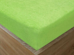 Goldea cearceafuri de pat din terry cu elastic - verde deschis 200 x 220 cm