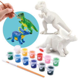 Playgo Dinoszaurusz világ műgyanta festés - T-rex és Triceratopsz (78183)