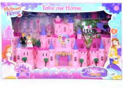 Magic Toys Rózsaszín kastély hintóval figurákkal és fényekkel (MKK292587)