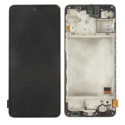 Samsung M317 Galaxy M31s Előlap keret+LCD Kijelző+Érintőüveg (GH82-24114A, GH81-13736A, GH82-23774A) Fekete, Service Pack