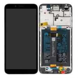 Huawei Y5p Előlap keret+LCD Kijelző+Érintőüveg+Akkumulátor, Fekete, Black (02353RJP) Service Pack