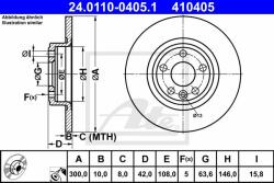 ATE Disc frana ATE 24.0110-0405.1 (24.0110-0405.1) - automobilus