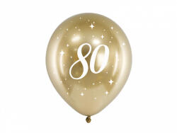 PartyDeco Baloane din latex - aurii numărul 80 6 buc