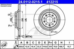 ATE Disc frana ATE 24.0112-0215.1 (24.0112-0215.1) - automobilus