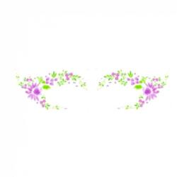  Vízálló felragasztható ideiglenes tetoválás a szemre réti virágok, lila virágok (MET055)