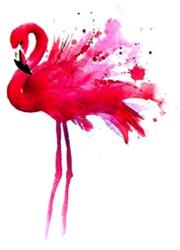 Egyszeri használatú színes felragasztható tetoválás, flamingó, flamingo (MET049)