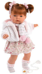 Llorens Kate síró baba virágos ruhában - 38 cm (38342)