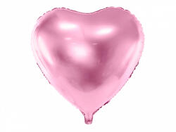 PartyDeco Balon inimă folie - roz deschis 45 cm