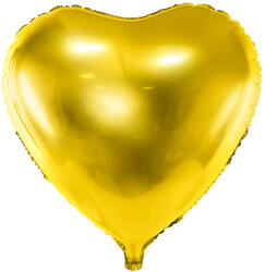 PartyDeco Balon inimă din folie - auriu 45 cm