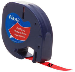 AYMO ID1 Etichete plastic rosu 12mm x 4m Aymo ID1 compatibile Dymo Letratag 91203 S0721630 (AY91203)