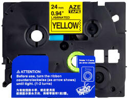 AYMO ID1 Banda etichete compatibila Brother TZe-651 24 mm negru galben Aymo ID1 Brother 651 (AYTZe-651)