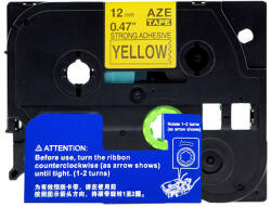 AYMO ID1 Etichete strong adeziv compatibile Brother TZe-S631 12 mm negru galben Aymo ID1 Brother S631 suprafete plane (AYTZe-S631)