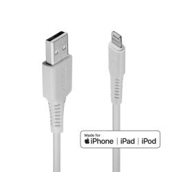 Lindy Cablu date si incarcare USB la Lightning MFI 2m Alb, Lindy L31327 (L31327)