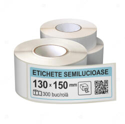 LabelLife Rola etichete autoadezive semilucioase 130x150 mm, adeziv permanent, 300 etichete rola (ER07R130X150CA)