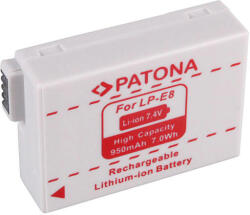 PATONA CANON LP-E8 LPE8 EOS 550D EOS 600D EOS 550-D EOS 600-D 950mAh / 7.4V / 7Wh Li-Ion akkumulátor / akku - Patona (PT-1077)