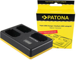 Patona Sony NP-FZ100 Alpha 7 9 tripla töltő USB Type C kábel - Patona (PT-1922) - kulsoaksi