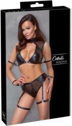 Cottelli Collection Bondage - Melltartó szett hálós betéttel (fekete) (22512131021) - sexshopcenter
