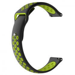 BSTRAP Silicone Sport curea pentru Huawei Watch GT2 42mm, black/green (SXI001C0107)