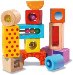 Eichhorn Cuburi din lemn cu sunete Color Tinkling Blocks Eichhorn colorae 12 bucăți de la 12 luni (EH2240)