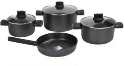 Zilan Set oale 7 piese Zilan ZLN0959 Negru - invelis marmura ceramica, compatibil inductie, manere silicon (ZLN0959)