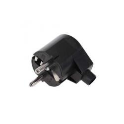  Stecher Schuko unghi 90 grade Negru, URZ3003 (URZ3003)