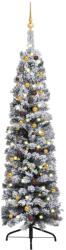 vidaXL Set pom Crăciun artificial subțire LED-uri&globuri verde 210 cm (3077810)