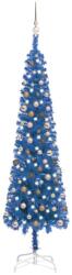 vidaXL Set pom de Crăciun subțire cu LED-uri/globuri albastru 240 cm (3078079)