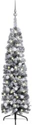 vidaXL Set pom Crăciun artificial subțire LED-uri&globuri verde 150 cm (3077904)