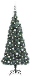vidaXL Brad Crăciun artificial cu LED-uri&globuri, verde 150 cm PVC&PE (3077923)