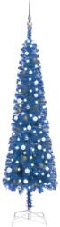 vidaXL Set pom de Crăciun subțire cu LED-uri/globuri albastru 240 cm (3078120)