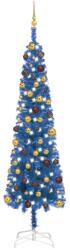 vidaXL Set pom de Crăciun subțire cu LED-uri/globuri albastru 240 cm (3078038)