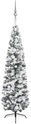 vidaXL Set pom Crăciun artificial subțire LED-uri&globuri verde 180 cm (3077905)