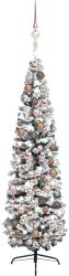 vidaXL Set pom Crăciun artificial LED-uri&globuri, verde, 180 cm (3077857)