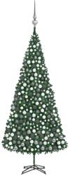 vidaXL Set brad Crăciun artificial cu LED-uri/globuri, verde, 500 cm (3077888)