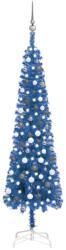 vidaXL Set pom de Crăciun subțire cu LED-uri/globuri albastru 210 cm (3078119)