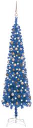 vidaXL Set pom de Crăciun subțire cu LED-uri/globuri albastru 210 cm (3078078)