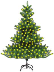vidaXL Brad artificial de Crăciun Nordmann cu LED-uri, verde, 240 cm (3077476)