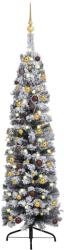 vidaXL Set pom Crăciun artificial subțire LED-uri&globuri verde 150 cm (3077808)