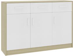vidaXL Servantă, alb și stejar Sonoma, 110 x 30 x 75 cm, PAL (800707) Comoda