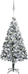 vidaXL Brad Crăciun artificial, LED&set de globuri, verde, 180 cm, PVC (3077916)