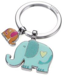 TROIKA Kulcstartó, 2 charm dísszel, TROIKA Elefántok, vegyes színek (TROKR1812CH) (KR18-12/CH)