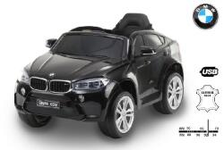  BMW X6 M Új Black elektromos kisautó 2 sebesség, nyitható ajtókkal, bőrülés, gumi kerékkel,