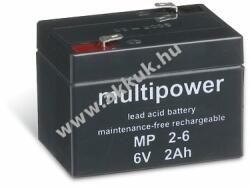 Multipower Ólom akku 6V 2Ah (Multipower) típus MP2-6