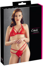 Cottelli Collection - nyitott, csipke melltartó szett (piros) (22112543021) - sexshopcenter
