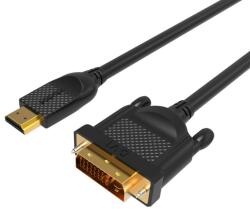 Vcom HDMI-DVI (HDMI M - DVI24+1m 1080P) kábel, 1.8m, fekete (CG484G-1.8)