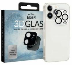 Eiger Folie Protectie Sticla Camera 3D Glass Eiger EGSP00779 pentru Apple iPhone 13 Pro Max (Transparent/Negru) (EGSP00779)