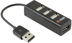 YENKEE YHB 4001BK USB2.0 4-portos HUB (45007826) fekete